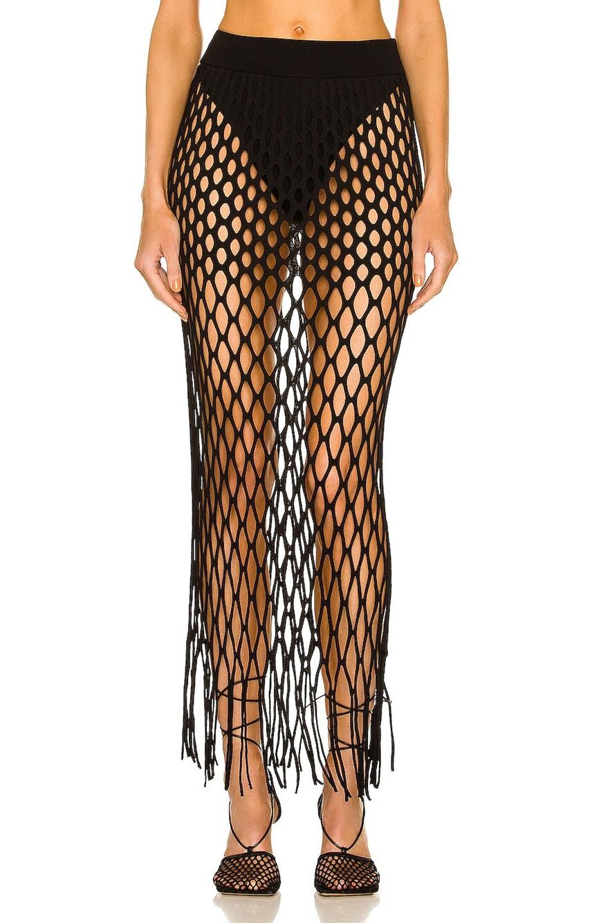 Dion Lee Sheer Black Reef Net Skirt Size XS / S